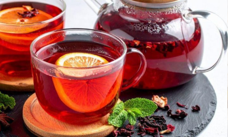 Chá de Hibisco Gelado com Limão