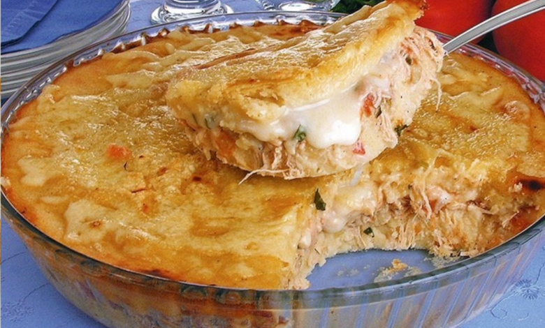 Torta de Frango Cremosa Simples