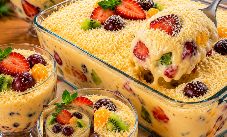 Sobremesa Gelada de Frutas Cremosa