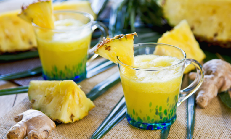 Suco de Abacaxi com Gengibre